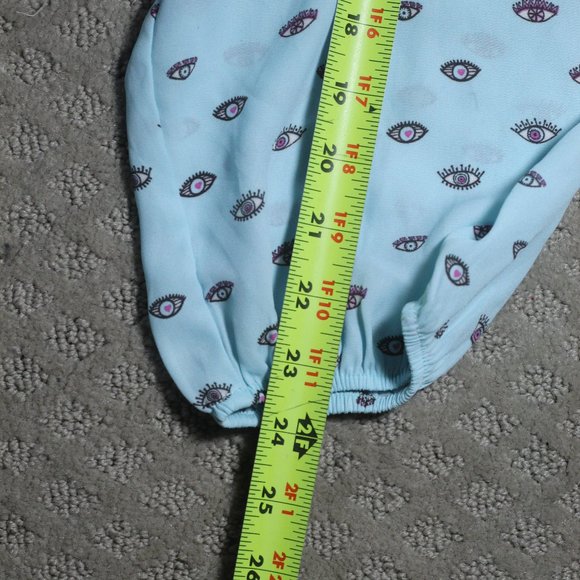 NWT The Pattern Size 3X Flowy Light Blue "Eye" Patterned Blouse - Picture 5 of 7